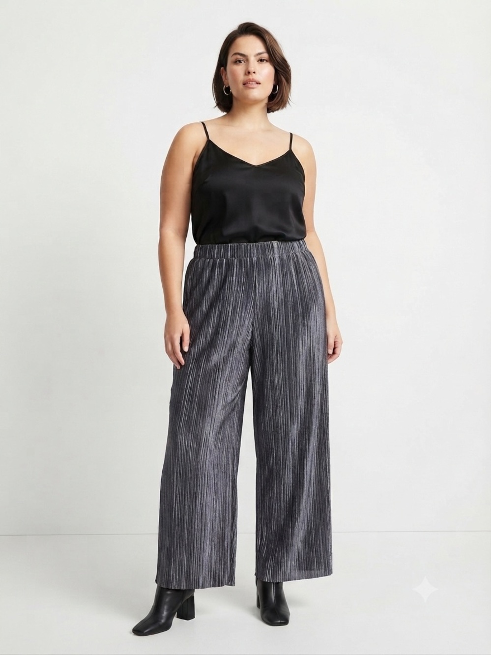 Madewell Texture & Thread Metallic Plissé Wide-Leg Pants